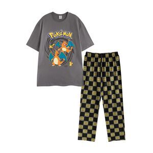 Pokemon Mens Pikachu & Charizard Short-Sleeved Long Pyjama Set / Multicolored